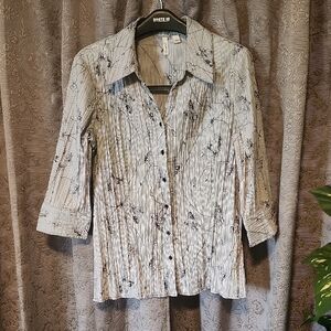 St. John's Bay Black and White Floral Button Down Shirt